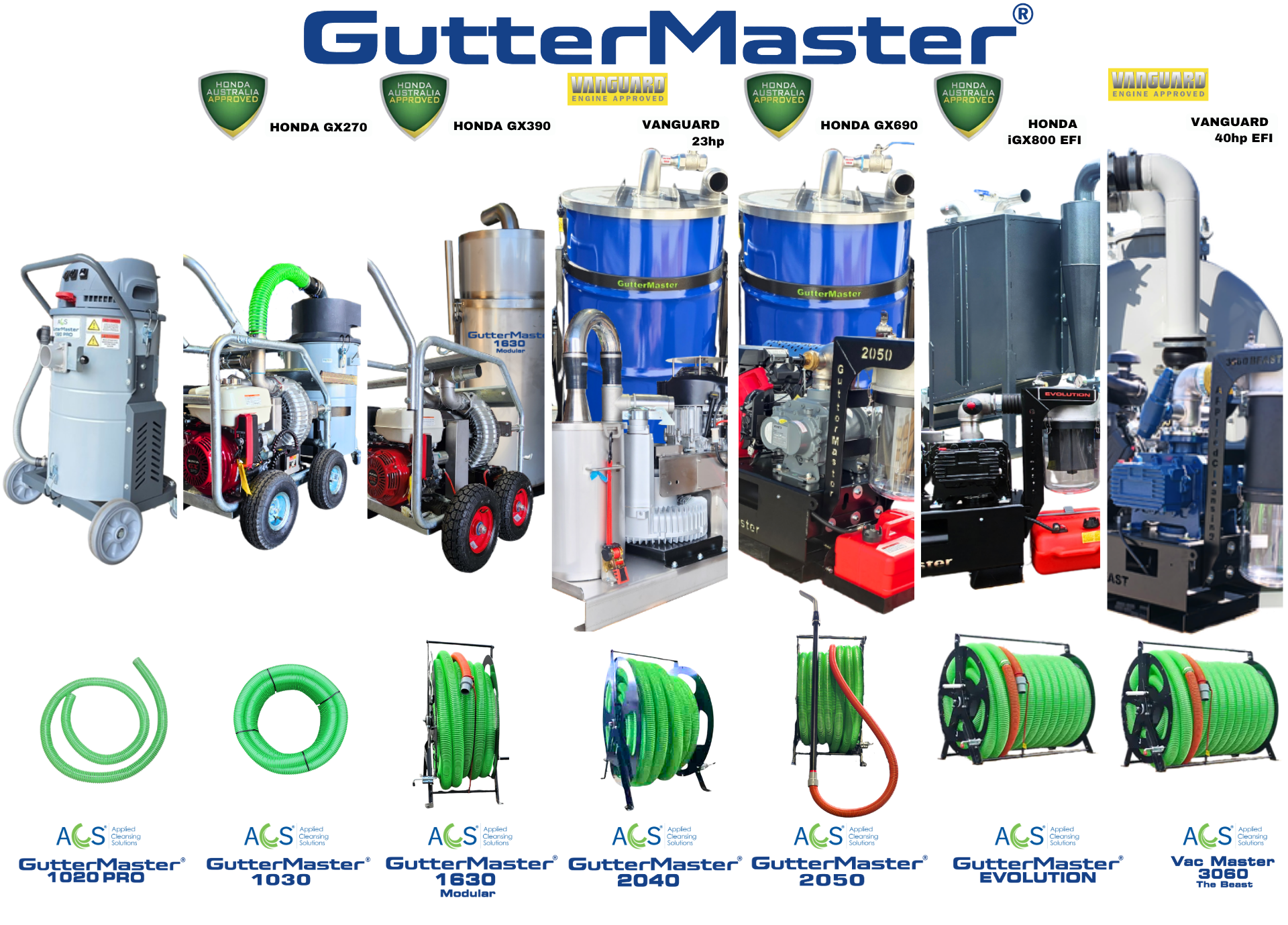 Compare our gutter vacuums